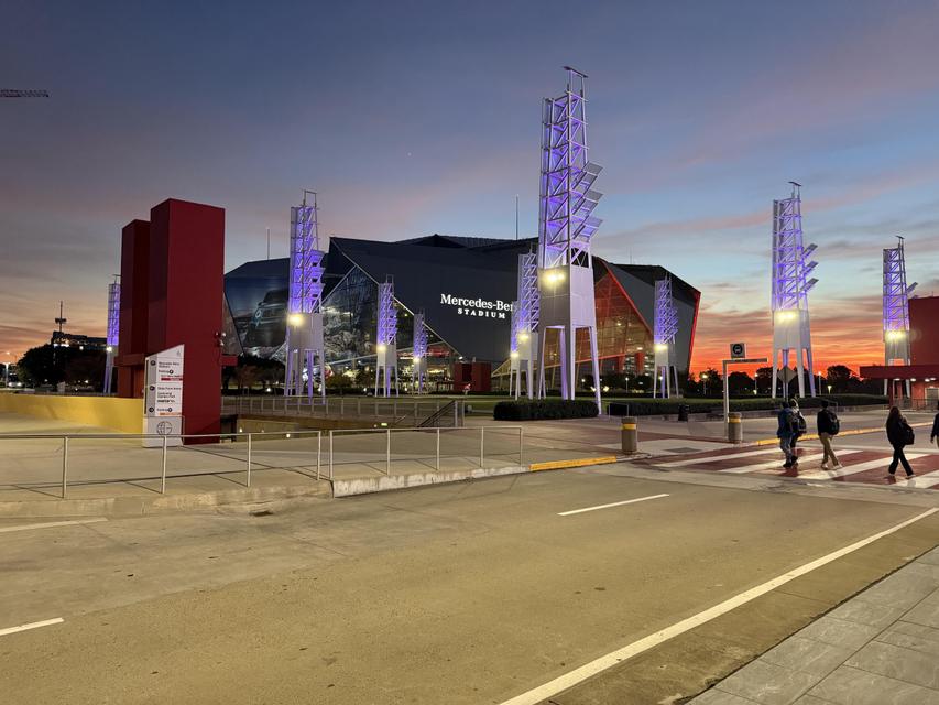 In front of the convention center